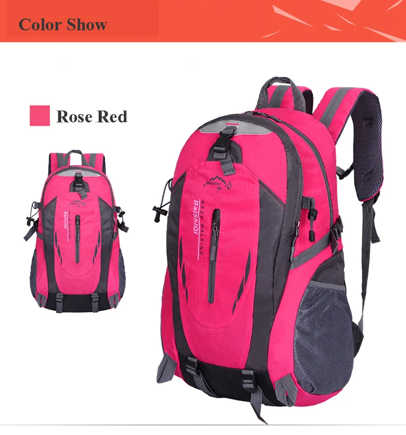 40L Waterproof Durable Outdoor Climbing Backpack Women&Men Hiking Athletic Sport Travel Backpack High Quality Rucksack (16)