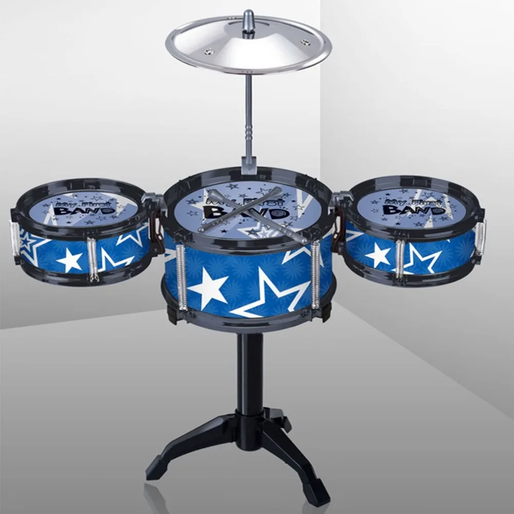 Дети моделирование музыкальный инструмент игрушка 3 Барабаны джаз Drum Kit с Барабаны клещей музыкальный полки обучения игрушка для детей