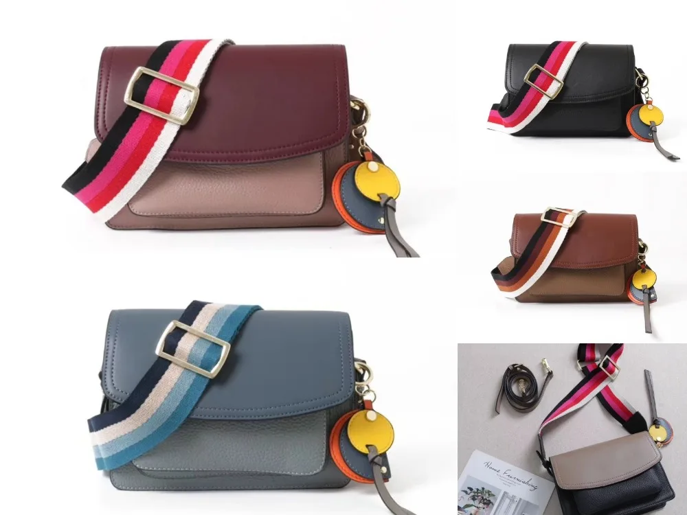 

free shipping color leather small square bump broadband female 2018 new head layer cowhide one shoulder his female bag
