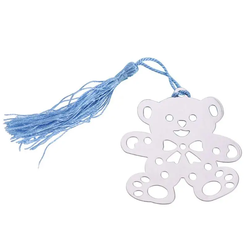 

Metal Bear Hollow Bookmark Tassel Page Book Maker Wedding Birthday Gift with Box Office School Stationery Items Material Escolar