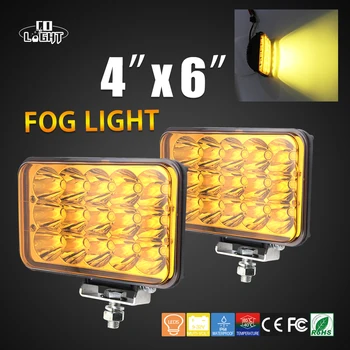 

CO LIGHT 1 Pair Led Headlight 4X6 45W High Low Fog Lamp for Lada Niva 4x4 Offroad 9-32V 3000K