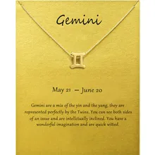 Fashion Gemini Pendant Necklace For Women Make a Wish Card 12 Constellation Necklace Birthday Gift Jewelry свитшот print bar make a wish