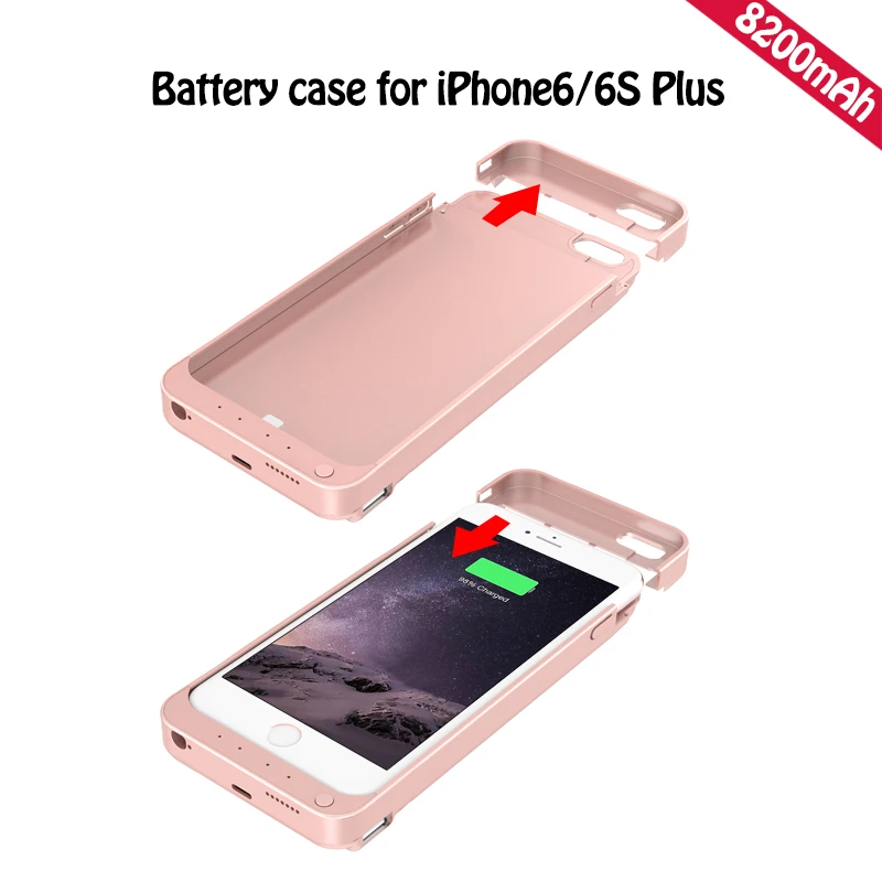 Powerful 8200mAh External Portable Battery Case For iPhone 6Plus Backup Charging Cover iPhone6 Plus 6s Power Bank 5.5'' | Мобильные