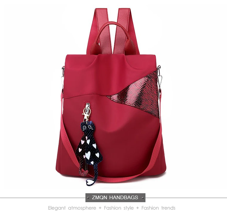 ZMQN модные рюкзаки для женщин, водонепроницаемый красный рюкзак, рюкзак из ткани Оксфорд, рюкзак, школьные сумки для девочек-подростков A107