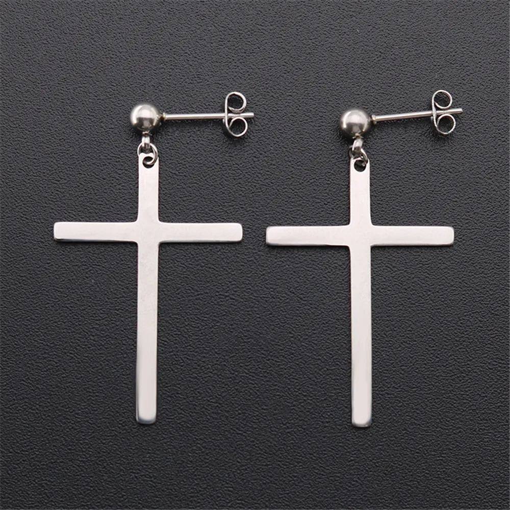

Korean cross earrings for women fashion stainless steel earrings man trend female gold jewelry accessories gifts for male