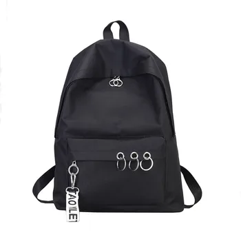 

casual backpack women o Ring Decoration Shoulder Bookbags Satchel candy color school backpack for boy girl rucksack