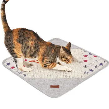 

Natural Sisal Cat Scratching Post Mat Board Pad Mats Feather Toy Litter Lounger Mat