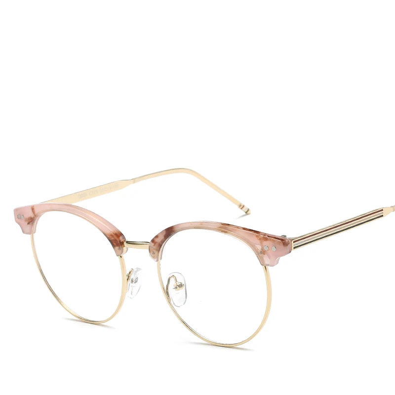 Модная брендовая оправа для очков HINDFIELD, женские брендовые ретро очки без оправы, оправы для очков oculos de grau - Цвет оправы: C7