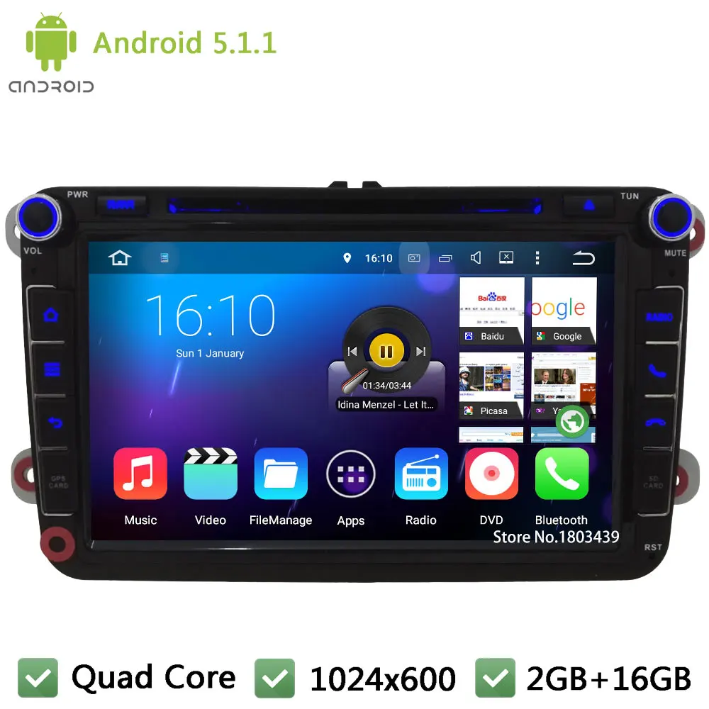 Quad core Android 5 1 1 8 Car DVD Player Stereo font b Radio b font