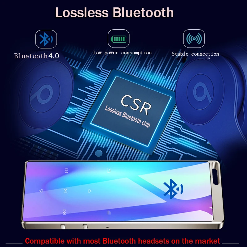 

2018 C15 Lossless music player Bluetooth MP4 Player 8G Touch Key Touch Screen Recorder Pedometer EBook FM Radio player Metal