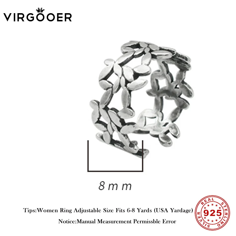 Virgooer Woman Jewelry Fashion Simple Open Design Leaf Ring Personality Female Flower Adjustable Rings Wedding Rings For Women