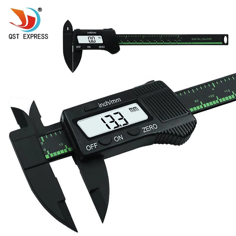 

QSTEXPRESS 150mm hot-selling 150 mothers 6inch LCD digital electronic carbon fiber vernier caliper gauge micrometer