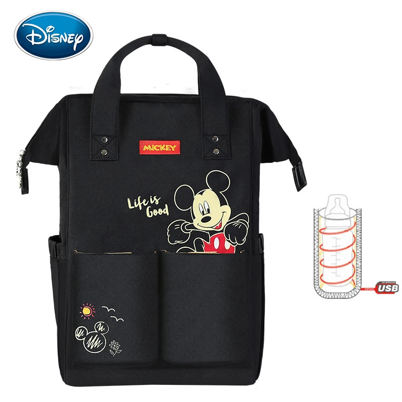 

Disney Large Capacity USB Waterproof Diaper Bags Oxford Cloth Insulation Bags Bottle Feeding Storage Bag Mummy Travel Backpack