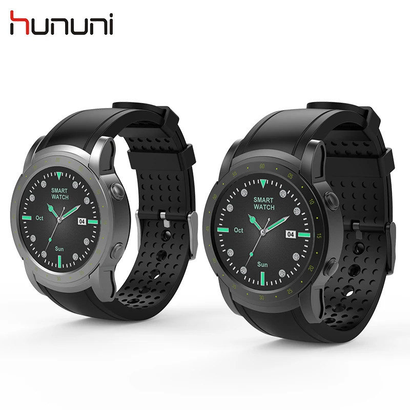 

2019 HUNUNI Bluetooth Digital WIFI GPS SIM Card Watch with Heart Rate Monitor Smart watch Android Wristwatch For IOS Android