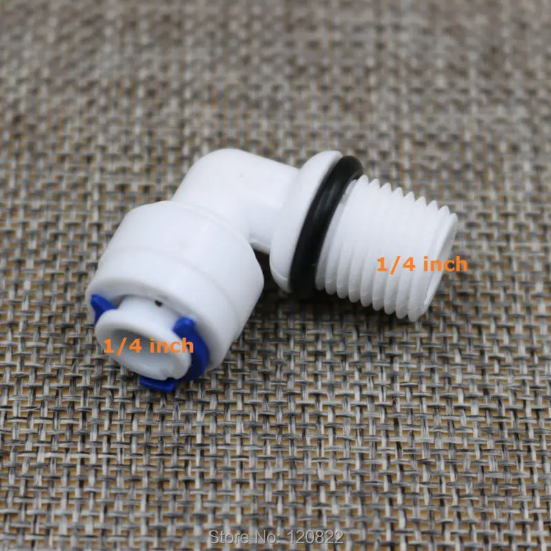 

Free Shipping 1/4" Hose Connection and Male Elbow Quick Connector Fitting with rubber ring 6pcs/set RO water Aquarium System