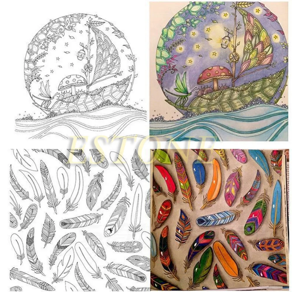 14 Pages Painting Coloring Book For Children Adult Relieve Stress Kill Time Graffiti Painting Drawing Art Book 1 PCS