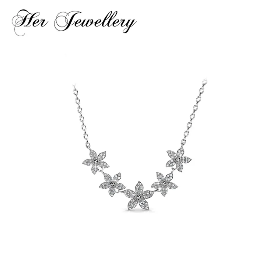 

Her Jewellery Trendy flower necklace pendant design new Made with crystals from Swarovski HP0706