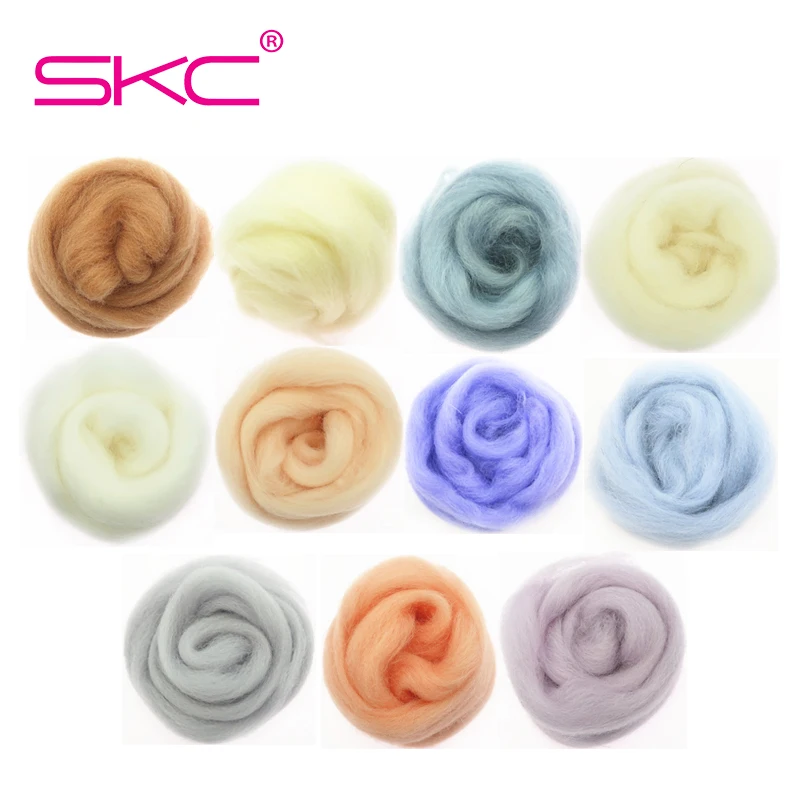 

10/50/100g Light Color Series Wool Fibre Flower Animal Wool Felting Handmade Spinning DIY Craft Materials Tool Felt Christmas