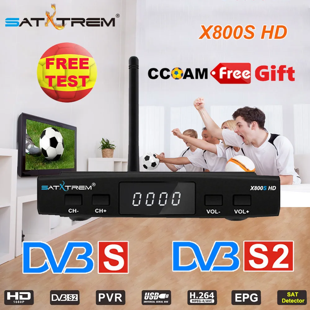 

SATXTREM X800S HD DVB-S2 Satellite Receiver SAT Detector Cccam Cline For 1 Year Europe Spain Portugal Receptor With WIFI MT7601
