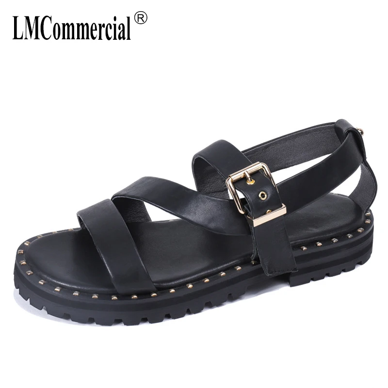 

mens gladiator sandals summer High Quality Genuine Leather all-match cowhide Flip Flops casual Shoes beach outdoor anti-skid