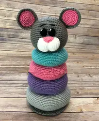 Вязаные игрушки amigurumi погремушка номер животного w482