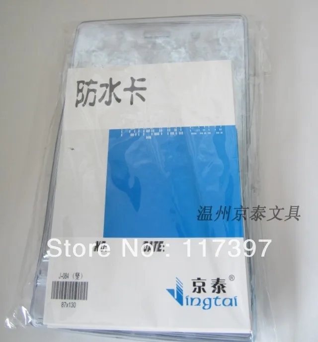 

waterproof ID Badge Holders PVC clear name card credit case certificate plastic horizontal 100pcs/lo