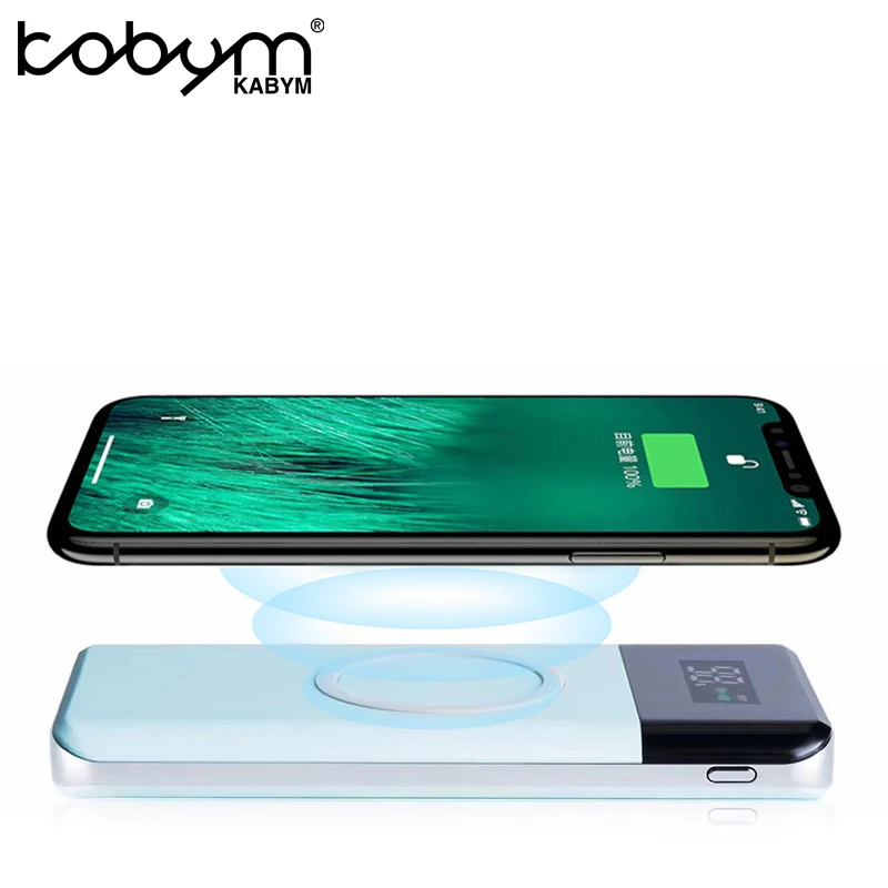 Kabym 8000mah Power Bankportable QI Portable Wireless Charger with usb