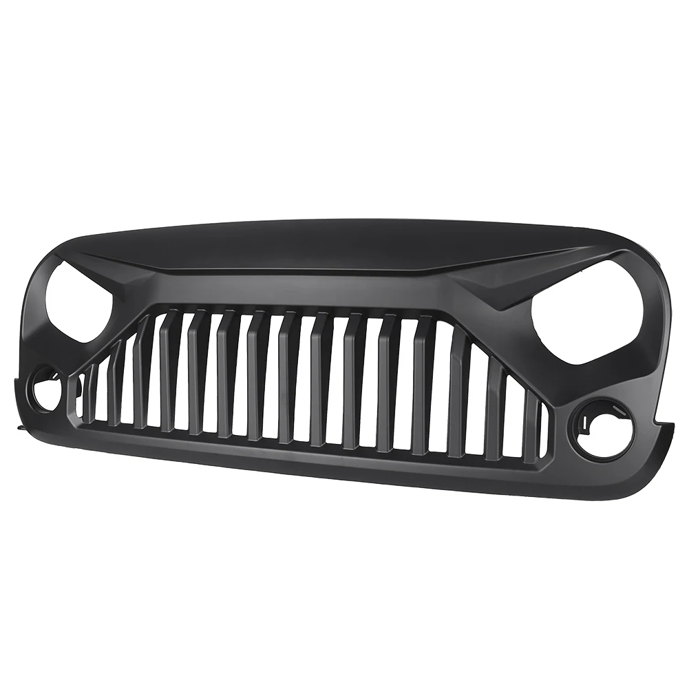Передняя решетка гриль для Jeep Wrangler JK Unlimited 2007 2008 2009 2010 2011 2012 2013 2014 2015 2017 матовый