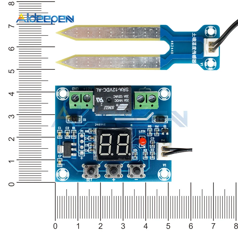 XH-M214 12 В датчик влажности почвы контроллер Оросительная Система автоматический полив модуль цифровой дисплей регулятор влажности красный