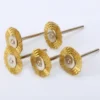 DRELD 5PCS 25mm Brass Wire Wheel Brushes Dremel Accessories Mini Drill Polishing Grinding For Grinder Rotary Tools 3.17mm Shank ► Photo 2/6
