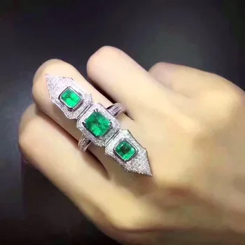 

Anillos Qi Xuan_AAA Green Stone Rings_Fashion Ring_S925 Solid Sliver Green Stone Geometric Rings_Manufacturer Directly Sales