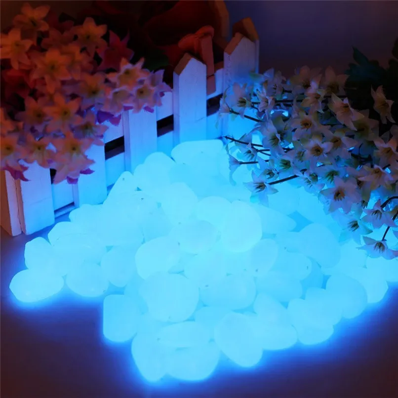 150Pcs Decorative Marbles Glow in Dark Pebbles Stone Home Garden Walkway Aquarium Fish Tank aquarium supplies #2h01 (2)