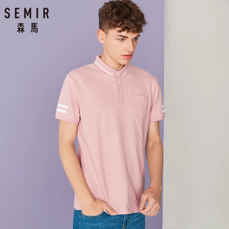 SEMIR, Хит, Мужская рубашка поло, брендовая, мужская, короткий рукав, модная, повседневная, тонкая, вышивка, дышащая, поло, мужские, с отворотом, деловые майки