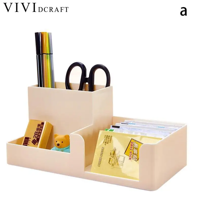  Vividcraft Multifunctional Pen Pencil Holder Candy Color Pen Container Desk Organizer Stand Plastic