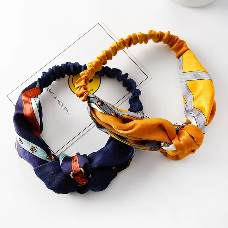 

Korean Top Knot Turban Headband Vintage Style Elastic Hairband Hair Accessories No Slip Stay on Knotted Head band Women Headwear