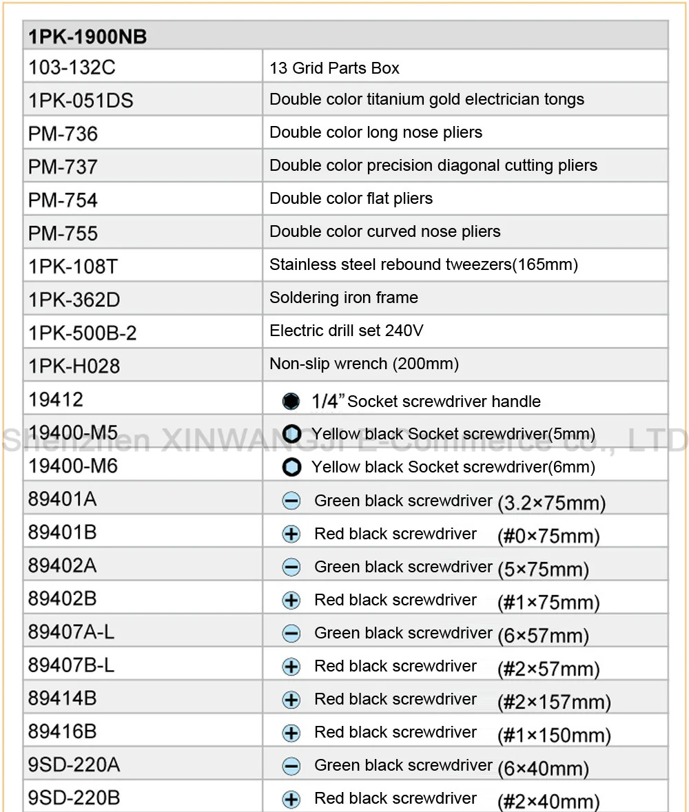 Pro'sKit 1PK-1900NB импортные электронные электроинструменты Наборы 68 шт. телекоммуникации набор инструментов для обслуживания ящик для