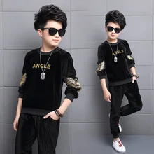 Kids Clothes Boys Spring Autumn Gold Velvet Sports Suit Boys Girls Set Children Clothes Set 2pcs Sweatshirt+Pants Kids Clothes Boys Spring Autumn Gold Velvet Sports Suit Boys Girls Set Children Clothes Set 2pcs Sweatshirt+Pants