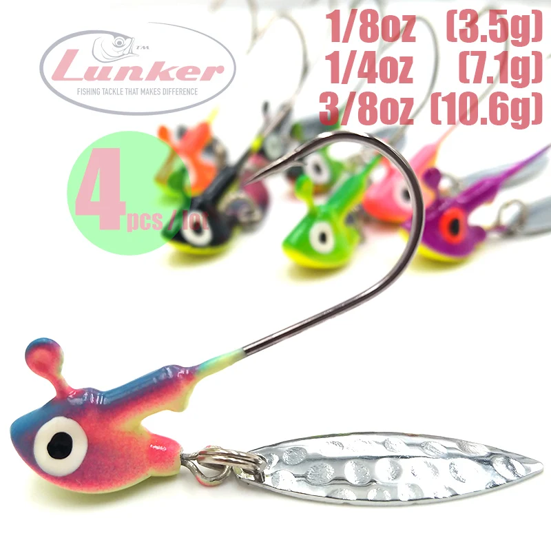 Lunker jig heads stand up swimbait spinning willow blade spoon hook