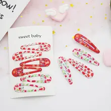 6 шт./упак., новинка, для женщин, для девочек, милый Принт, цветок, вишня, заколка для волос, милая детская Шпилька, корейские аксессуары для причесок