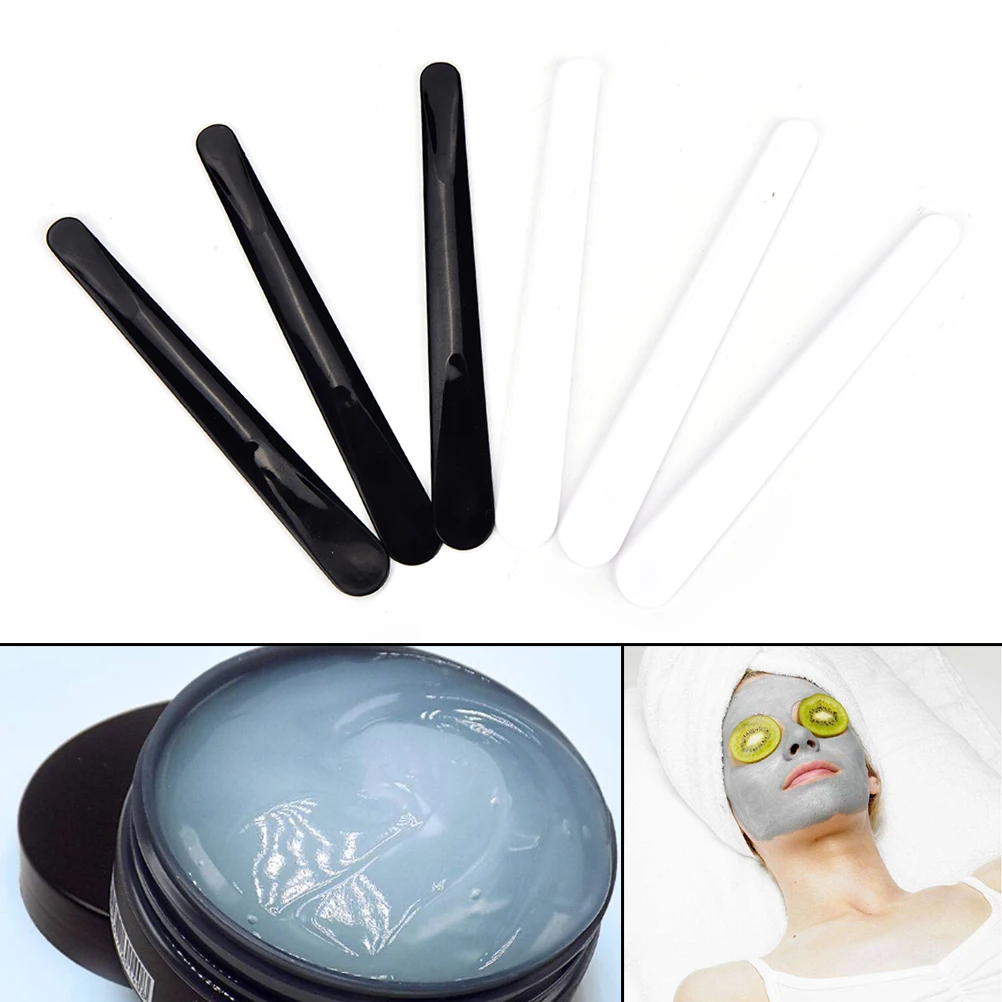 

10Pcs length 10.8CM Cosmetic Spatula Plastic DIY face Mask Mixing Spatulas Spoon Stick Plastic Makeup Tools White Black
