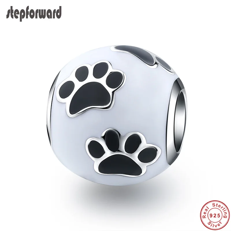 Buy 925 Sterling Silver Dog Paw Print Charm Fit