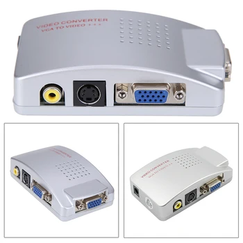 

Universal NTSC PAL VGA to TV AV RCA Signal Adapter LCD Out Converter Video Switch Box Composite for Computer Laptop PC