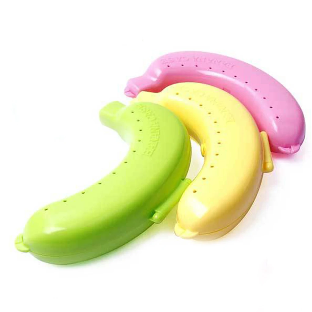 Plastic Banana Protector Container Box Holder Case Food Lunch Fruit