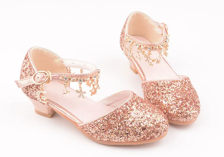 Sapatos de Cristal de Alta-salto Sapatos de Dança Sapatos de Crianças da Criança do Bebê Sapatos de Couro Novas Crianças Alto Chains Rhinestone Estudante Princesa Meninas 041 8 Cheap Sapatos de couro
