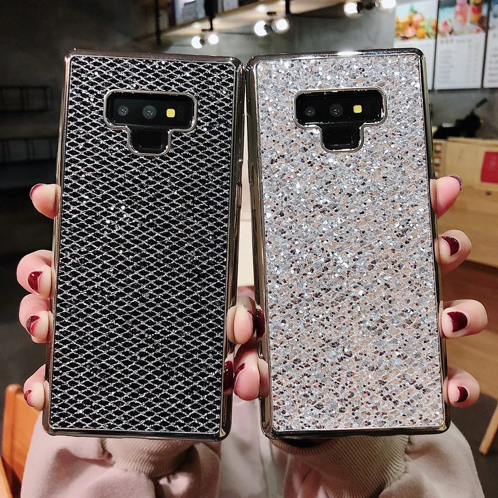 For Samsung Galaxy S8 S9 Note 8 9 A8 J4 J6 Plus J8 J3 J5 J7 2018 A3 A5 A7 2017 Glitter Sequins Plating Soft Silicone Case Cover |