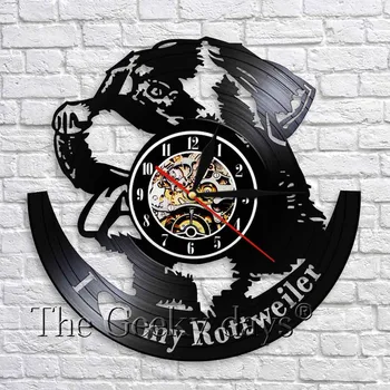 

I Love My Rottweiler German Dog Wall Clock Handmade Art Vinyl Record Clock Puppy Animal Wall Art Living Room Decoration