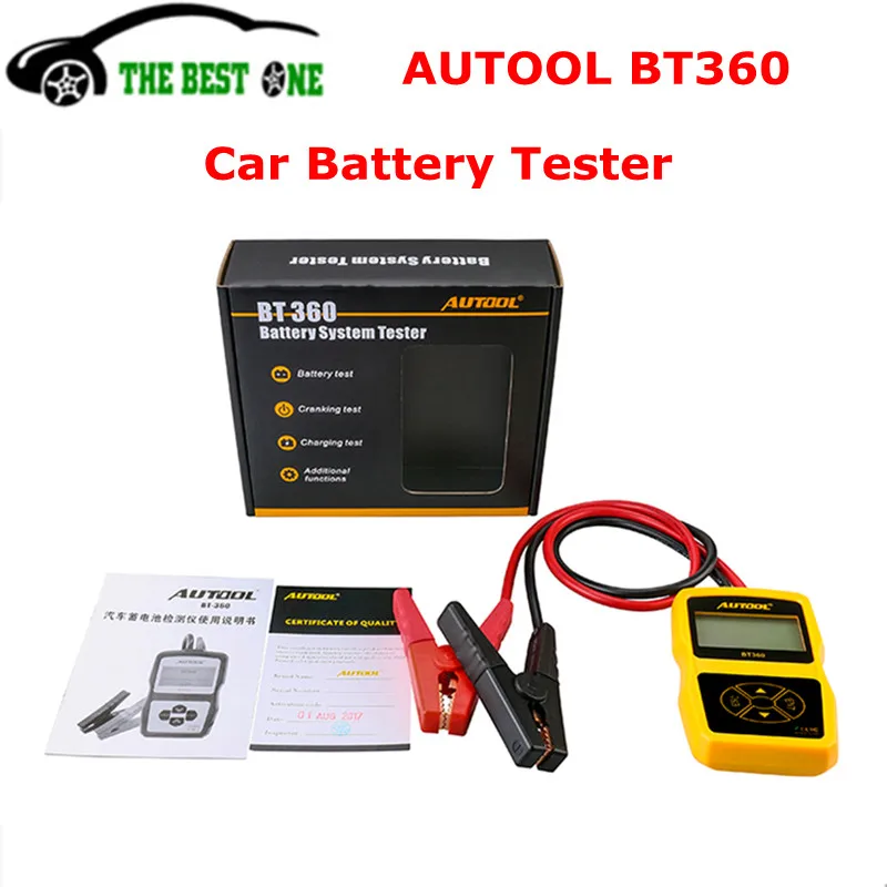 Original AUTOOL BT360 Car Battery Tester 12V Digital Analyzer 2000CCA 220AH Multi Languages BAD