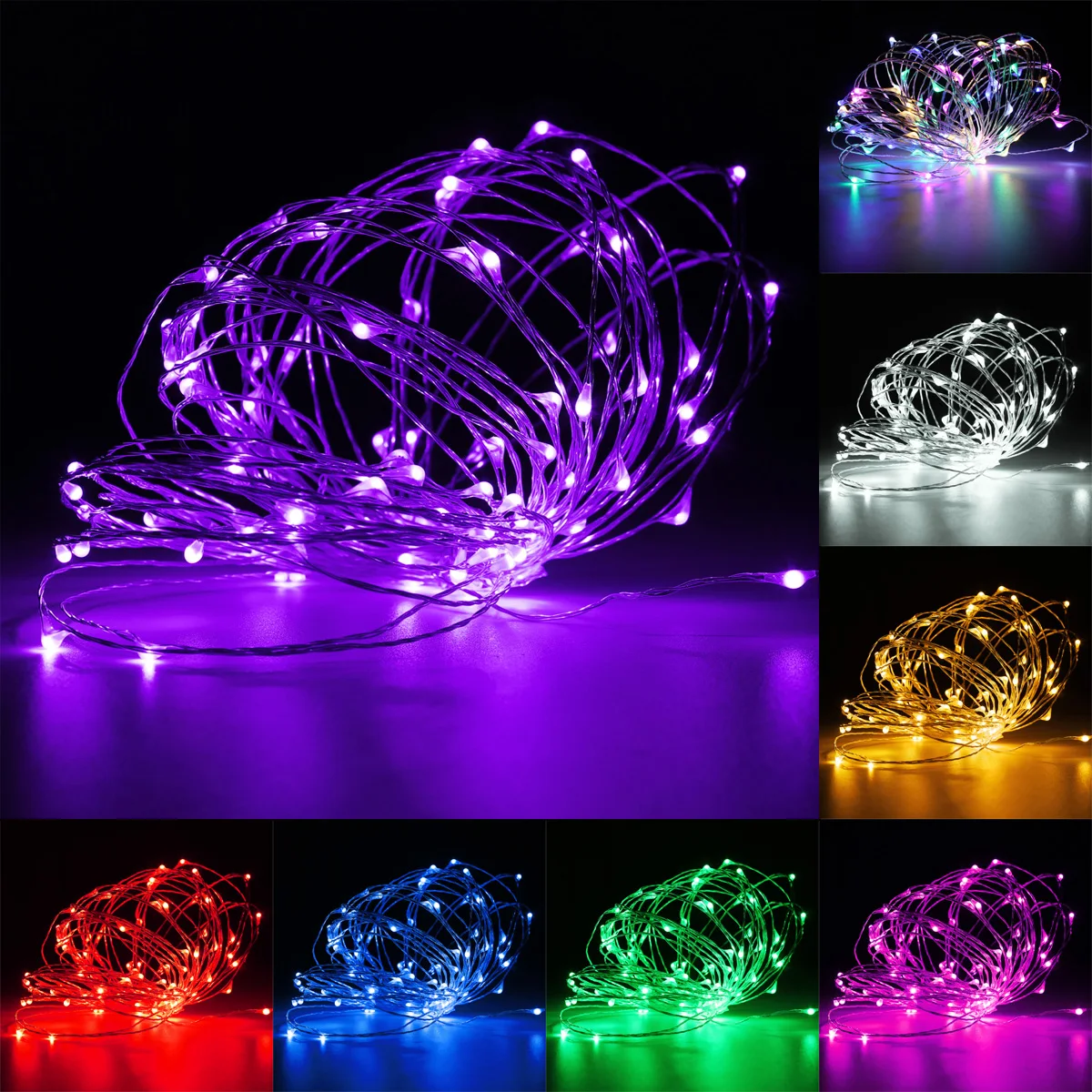 USB LED String Light 10m 100leds Silver Wire Christmas Outdoor Lighting