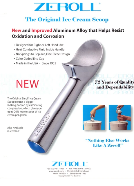 Blue Bell Zeroll Ice Cream Scoop