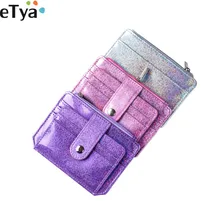 ETya, модный кожаный мини кошелек для кредитных карт, женский кошелек, для ID, визиток, тонкий, маленький, для карт, для монет, для паспорта, чехол
